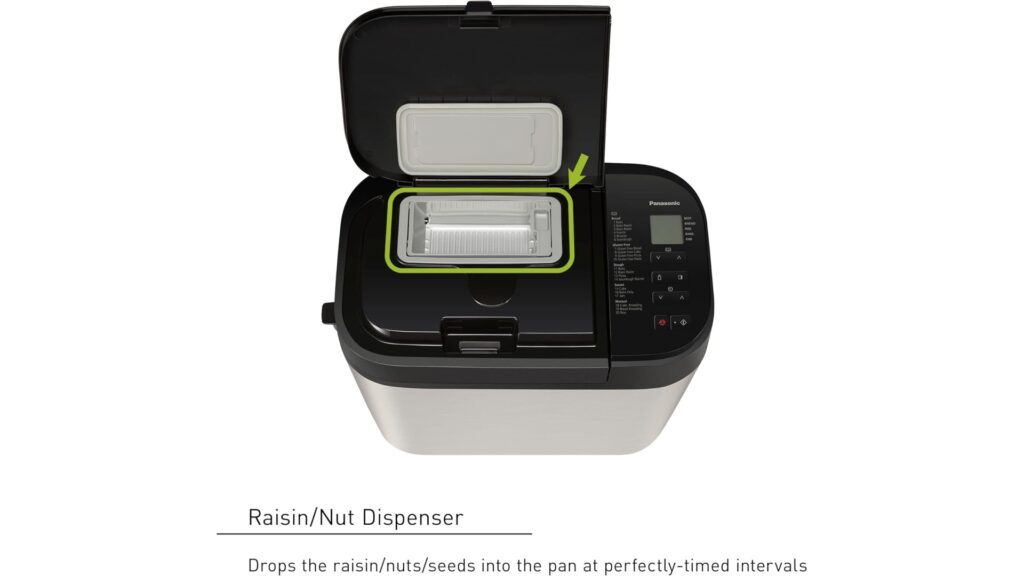 Image shows Panasonic SD-R2550 raisin nut dispenser